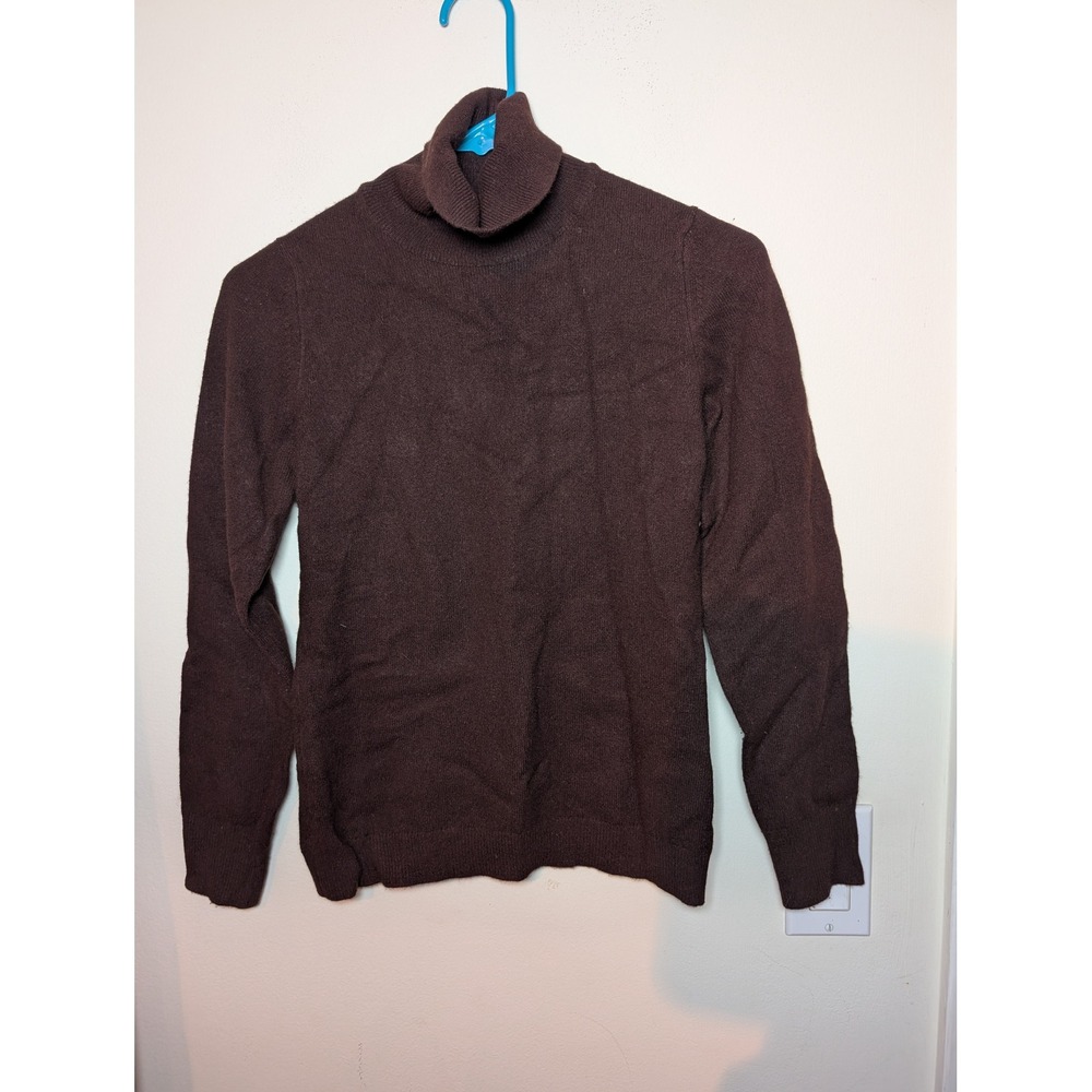 Vintage St Michael Brown 100% Cashmere Turtle Neck Pull Over Sweater